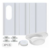 Kit de Fenêtre pour Climatiseur Portable, avec Coupleur Universel Panneau en PVC Renforcé Réglable Joint de Fenêtre Kit d'Aération de Fenêtre AC pour
