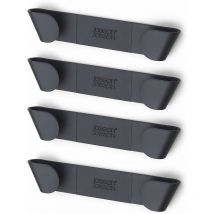Topfdeckelhalter 4er-Set – Grau – Passend für Deckel Ø 24-90 mm – H 3,7 x B 19 x T 2,3 cm – Einfache Installation mit 3M Klebeband