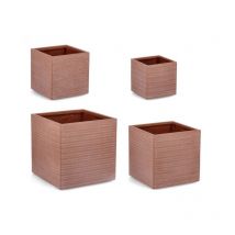 Iperbriko - Ensemble de 4 pots Tressage Qu Terracotta