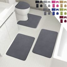 Feiyue - Ensemble de 4 tapis de bain en mousse à mémoire de forme, super absorbants, à séchage rapide, antidérapants, lavables en machine, pour salle