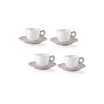 Guzzini - Ensemble de 4 tasses à café gris taupe.