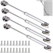 Ulisem - Ensemble de 4 Vérins à Gaz de 200N - Ressorts de Levage pour Placards avec Amortisseurs, Charnières à Fermeture