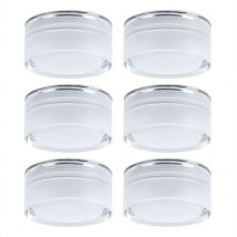 Lot de 6 spots led encastrés plafonniers chrome sommeil chambre d'amis design spots carton abîmé