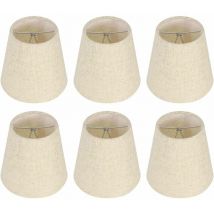 Start - Ensemble de 6 Petits Abat-Jour,Abat-Jour Baril en Toile de Jute Clip sur Ampoule pour Lampe de Table et lampadaire,Abat-Jour de Lustre