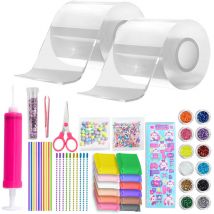 Ensemble de 62 bulles de ruban Nano, ruban adhésif Double face Nano de 3m, Kit de jouets de ruban à bulles magiques, Kit d'artisanat à bulles de