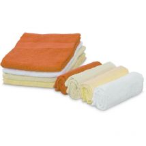 Ensemble de 8 serviettes : 4 pour le visage et 4 invités, en pur coton Quantité Kit: Pack 1