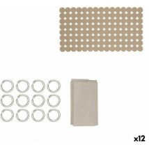 Berilo - Ensemble de salle de bain beige pvc polyéthylène eva (12 pièces)