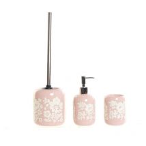 Set de Salle de bain de the BrandCeramic Pink WhiteShabby Chic (3 Pieces) (Ref. No. : S3025638) - Dkd Home Decor