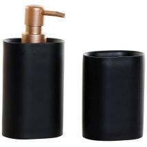 Distributeur Dkd Home Decor Noir pvc Résine Or (8,5 x 6 x 6 x 18 cm) (8,5 x 6 x 11,5 cm) (8,5 x 6 x 11,5 cm)