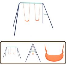 Vidaxl - Ensemble de balançoire 2 places Acier - Balançoire Enfant - Balançoire Extérieure - Jeu Extérieur - Jouet Pour Enfants - Aire De Jeux