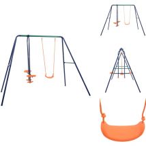 Vidaxl - Ensemble de balançoire 3 places Acier - Balançoire Enfant - Jeu Extérieur - Jeux De Plein Air - Balançoire 3 Places - Ensemble De Balançoire