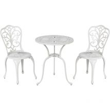 Beliani - Ensemble de Balcon en Métal Jardin Extérieur Table et Chaises Blanc Triora/Dascio