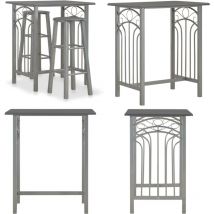 Ensemble de bar 3 pcs Bois et acier Anthracite - Ensemble De Bar - Meuble De Salle à Manger - Table De Bar - Tabourets De Bar - Mobilier Extérieur