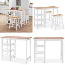 Vidaxl - Ensemble de bar 3 pcs mdf Blanc - Meuble De Bar - Ensemble De Bar - Table De Bar - Tabourets De Bar - Meuble Moderne - Home & Living
