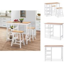 Vidaxl - Ensemble de bar 3 pcs mdf Blanc - Meuble De Bar - Ensemble De Bar - Table De Bar - Tabourets De Bar - Meuble Moderne