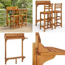 Vidaxl - Ensemble de bar de balcon 3 pcs Bois d'acacia massif - Salon De Jardin - Meuble De Jardin - Set De Salon Extérieur - Table Bistro - Chaise