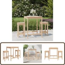 Ensemble de bar de jardin 3 pcs bois de pin massif - Ensemble De Bar De Jardin - Salon De Jardin - Mobilier De Jardin - Table De Bar - Chaises De Bar