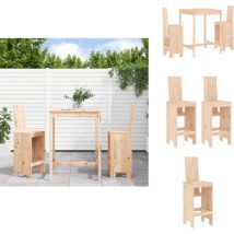 Ensemble de bar de jardin 3 pcs bois de pin massif - Ensemble De Bar De Jardin - Salon De Jardin - Mobilier De Jardin - Table De Bar - Chaises De Bar