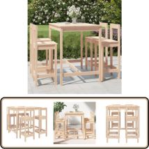 Ensemble de bar de jardin 5 pcs bois de pin massif - Meubles De Jardin - Salon De Jardin - Set De Bar Extérieur - Mobilier De Patio - Table De Bar