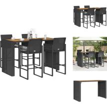 Vidaxl - Ensemble de bar de jardin 5 pcs sans coussins noir poly rotin - Ensemble De Bar De Jardin - Ensembles De Bar De Jardin - Ensemble De Table
