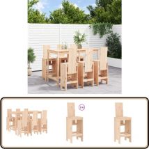 Ensemble de bar de jardin 7 pcs Bois de pin massif - Ensemble De Bar De Jardin - Salon De Jardin - Mobilier De Jardin - Table De Bar - Chaises De Bar