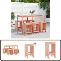 Ensemble de bar de jardin 7 pcs bois massif douglas - Ensemble De Bar Jardin - Salon De Jardin - Mobilier De Jardin - Table De Bar - Tabourets De Bar