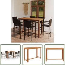 Asupermall - The Living Store Ensemble de bar de jardin 7 pcs Marron - Salon De Jardin - Mobilier De Jardin - Set De Salon De Jardin - Table De