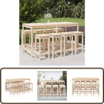 Ensemble de bar de jardin 9 pcs Bois de pin massif - Ensemble De Bar De Jardin - Salon De Jardin - Mobilier De Jardin - Table De Bar - Chaises De Bar