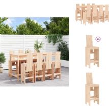 Ensemble de bar de jardin 9 pcs Bois de pin massif - Ensemble De Bar De Jardin - Salon De Jardin - Mobilier De Jardin - Table De Bar - Chaises De Bar