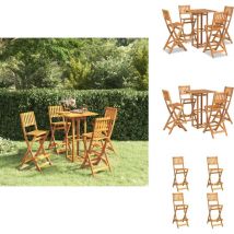 Ensemble de bar d'extérieur 5 pcs Bois d'acacia massif - Meubles De Jardin - Salon De Jardin - Set De Bar Extérieur - Table De Bar - Chaises De Bar