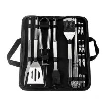 Hyy Ar - Ensemble de barbecue en acier inoxydable - Outil complet pour grillades en plein air