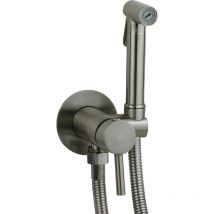 Paffoni - Bidet encastré de couleur acier brossé avec mitigeur et douche ZDUP110ST Steel Looking