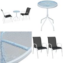 Vidaxl - Ensemble de bistro 3 pcs Acier Noir - Salon De Jardin - Meubles De Jardin - Set De Salon De Jardin - Table Et Chaises - Table Basse - Home &