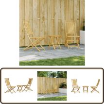 Ensemble de bistro 3 pcs bambou - Meubles De Jardin - Salon De Jardin - Set De Bistro - Mobilier Extérieur - Table Pliante