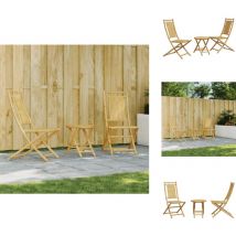 Ensemble de bistro 3 pcs bambou - Meubles De Jardin - Salon De Jardin - Set De Bistro - Mobilier Extérieur - Table Pliante