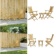 Ensemble de bistro 3 pcs bambou - Meubles De Jardin - Salon De Jardin - Set De Bistro - Mobilier Extérieur - Table Pliante - Home & Living