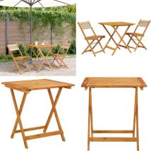 Vidaxl - Ensemble de bistro 3 pcs beige polypropylène et bois massif - Meubles De Jardin - Salon De Jardin - Set De Bistro - Mobilier Extérieur