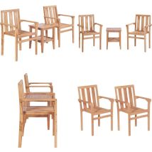Ensemble de bistro de jardin 3 pcs teck solide - Meubles De Jardin - Set Bistrot - Mobilier De Terrasse - Teck Massif - Table Basse - Home & Living
