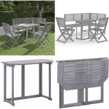Vidaxl - Ensemble de bistro 4 pcs Bois d'acacia solide Gris - Mobilier De Jardin - Salon De Jardin - Set De Bistrot - Meubles En Bois - Acacia - Home