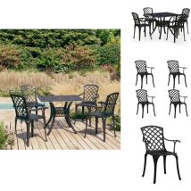 Ensemble de bistro 5 pcs Aluminium coulé Noir - Ensemble De Bistro - Salon De Jardin - Mobilier De Jardin - Table De Bistro - Chaise De Bistro