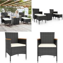 Vidaxl - Ensemble de bistro de jardin 5 pcs poly rotin et verre trempé - Meubles De Jardin - Salon De Jardin - Set De Bistro - Mobilier Extérieur