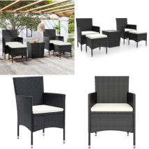 Vidaxl - Ensemble de bistro de jardin 5 pcs poly rotin et verre trempé - Meubles De Jardin - Salon De Jardin - Set De Bistro - Mobilier Extérieur