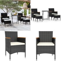 Vidaxl - Ensemble de bistro de jardin 5 pcs poly rotin et verre trempé - Meubles De Jardin - Salon De Jardin - Set De Bistro - Mobilier Extérieur