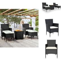 Vidaxl - Ensemble de bistro de jardin 5pcs Résine tressée et acacia Noir - Meubles De Jardin - Salon De Jardin - Set De Bistro - Mobilier Extérieur