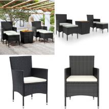 Ensemble de bistro de jardin 5pcs Résine tressée et acacia Noir - Meubles De Jardin - Salon De Jardin - Set De Bistro - Mobilier Extérieur - Table Et