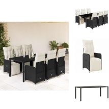 Ensemble de bistro de jardin 7 pcs coussins noir poly rotin - Ensemble De Bistro - Ensembles De Bistro - Ensemble De Bistro De Jardin - Ensemble De
