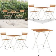 Vidaxl - Ensemble de bistro pliable 3 pcs Bois d'acacia solide et acier - Meubles De Jardin - Salon De Jardin - Set De Bistro - Mobilier Extérieur