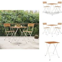 Vidaxl - Ensemble de bistro pliable 3 pcs Bois d'acacia solide et acier - Meubles De Jardin - Salon De Jardin - Set De Bistro - Mobilier Extérieur