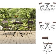 Vidaxl - Ensemble de bistro pliable 3 pcs Marron Résine tressée - Meubles De Jardin - Salon De Jardin - Set De Bistro - Meubles Pliables - Résine