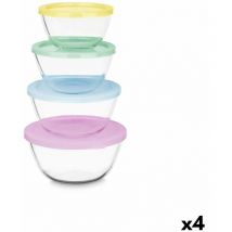 Vivalto - Set of Borosilicate glass lunch boxes 800 ml 1 l 1.6 l 2.1 l (4 pieces)